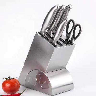 China Sustainable Seven-Piece Stainless Steel Kitchen Knives Set With Knife Holder Super Sharp Chef Knife Set for sale