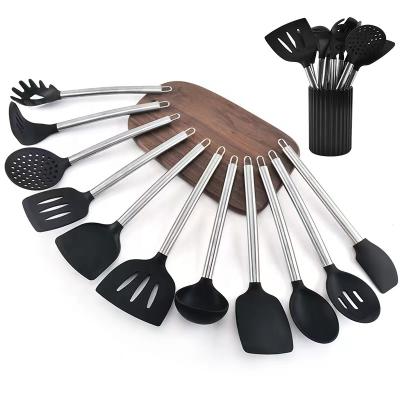 China Sustainable 12 Piece Stainless Steel Silicone Cookware Set For Baking for sale