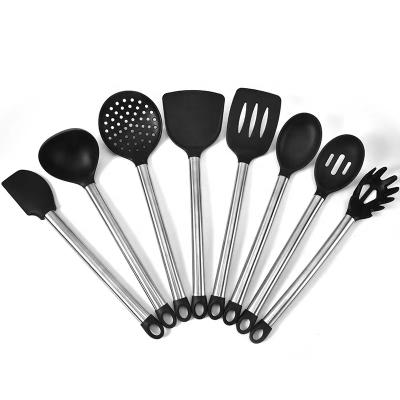 China Sustainable Stainless Steel Handle Silicone Kitchenware Cooking Shovel 8 Piece Set for sale