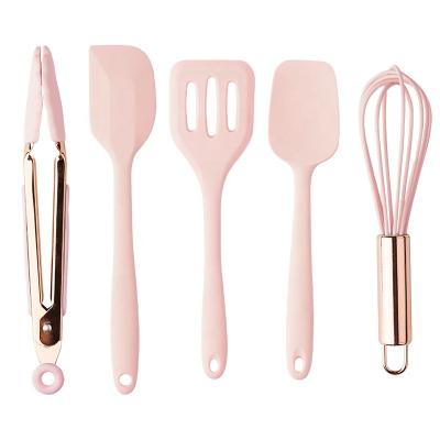 China Viable Mini Silicone Spatula Set Food Supplement Cooking Spatula Non Stick Spatula Kitchenware Five Piece Set for sale