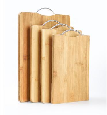 China Viable Kitchen Cutting Board Set, 4PCS Metal Handle Bamboo Wood Choppers for sale