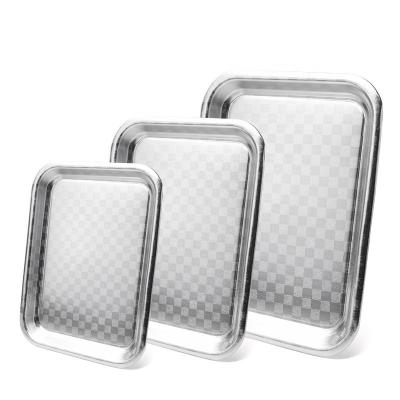 China Viable New Style Rectangular Aluminum Pan Biscuit Cake Tray Good Baking Quality for sale