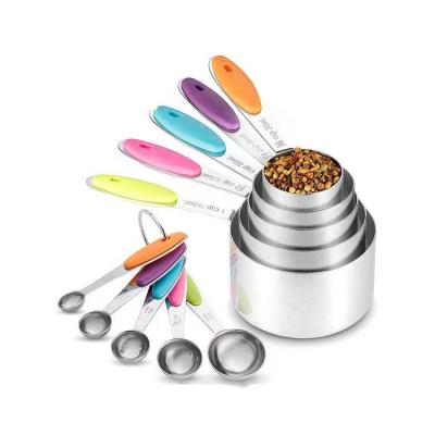 China Viable Stainless Steel Measuring Cup 10 Piece Stackable Set - Measuring Set for Cooking and Bakin for sale