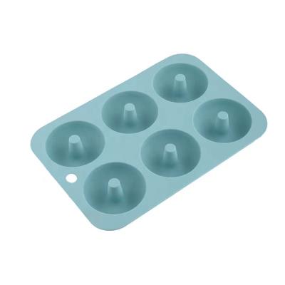 China Sustainable Baking Tools 6pcs Round Chocolate Cake Silicone Mold Donut Mold for sale