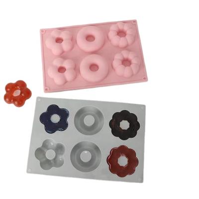 China Six Viable Flower Shape Baking Mold Donut Cake Chocolate Molds for sale