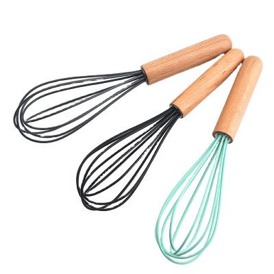 China Multi Sustainable Wooden Material Cream Beater Purpose Mixer Hand Held Baking Tool for sale