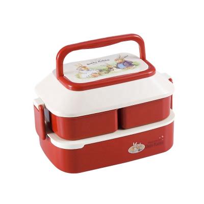 China Children's Cartoon Rabbit Lunch Box Bento Double Layer Lunch Box Couples Microwave Lunch Box Microwavable for sale