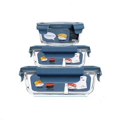 China Sustainable Glass Fuse Box Special For Refrigerator Cool-keeping Bowl With Lid Large Capacity Lunch Box for sale