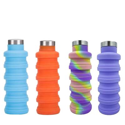 China Convenient Gallon Outdoor Sports Fitness Straw Water Bottle Folding Shrink Sustainable Plastic Water Bottle Cup for sale