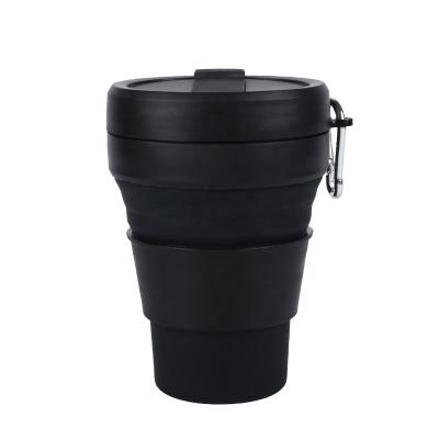 China Viable Folding Coffee Mug Cup Telescopic Silicone Folding European And American Style Screw Lid Water Cup for sale