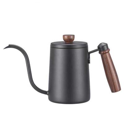 China WITH LID Pour Over Kettle 600ml Stainless Steel Gooseneck Coffee Kettle Long Narrow Spout Hand Drip Coffee Teapot With Lid for sale