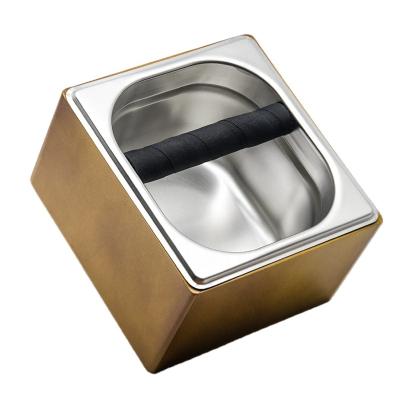 China Minimalist Coffee Grounds Box Kick Coffee Grounds Bowl Coffee Grounds Bucket Stainless Steel Kick Ground Box for sale