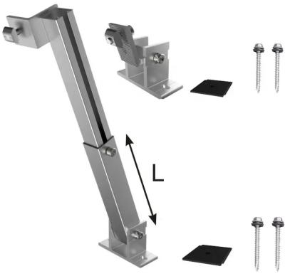 China Economical AL6005-T5 Front Rear Leg Metal Roof Adjustable PV Mounting System for sale