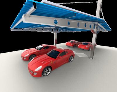 China Commercial Carbon Steel Carport Rack System Waterproof Solar Powered PV Parking Structure Solar Carport for sale