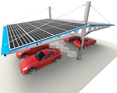 China Commercial Hot Dipped Galvanized Steel Solar Car Parking Lot Steel Solar Parking for sale