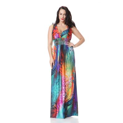 China Anti-wrinkle YH5175 Clothing Manufacturers Women Clothing Casual Tie Dye Indian Dress for sale