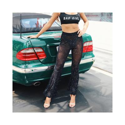 China Sustainable YH1368 Fashion Gothic High Waisted Womens Women Mesh Pants for sale