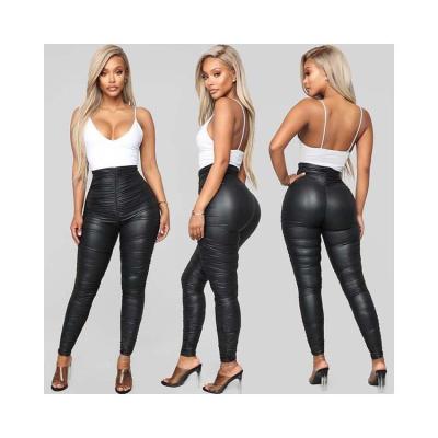 China Anti-Static YH3593 Factory Wholesale Woman Fashion Pu Leather Pants For Women for sale