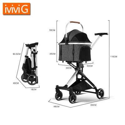 China 10KG SUV801 RTS Premium Quality Aluminum Foldable Walker Travel Dog Cart for sale