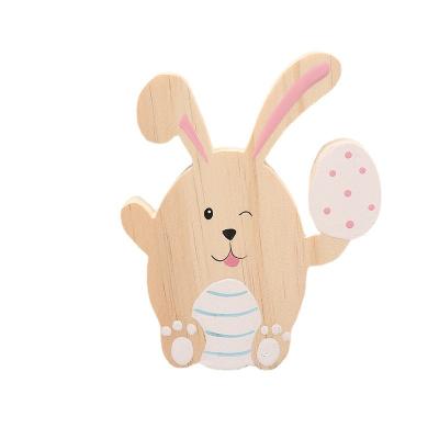 China Easter Opens Lovely Easter Decorations Rabbit DIY Wooden Crafts Decorations Window Desktop Decorations for sale