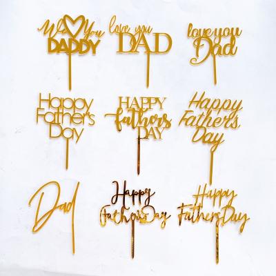 China Acrylic Cake Decoration Fathers Day Cake Topper Happy Fathers Day DAD Cake Decoration for sale