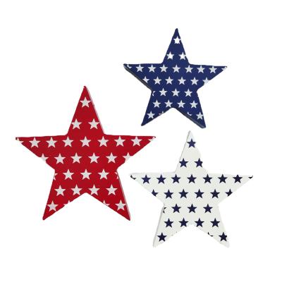 China American Star Pentagon Wooden Creative Desktop Ornament Independence Day Holiday Decorations Holiday Decorations 4th July Decor for sale