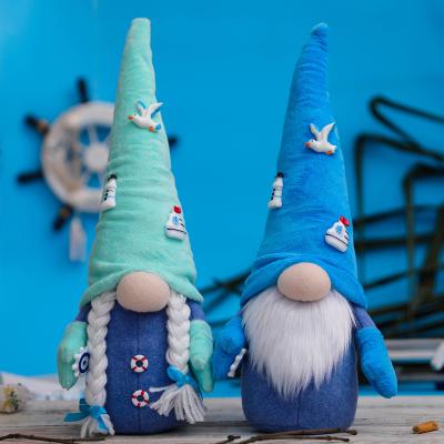 China Party Decoration Summer Gnomes Plush Blue Beach Gnome Rudolph The Seagull Gnome Faceless Doll for sale