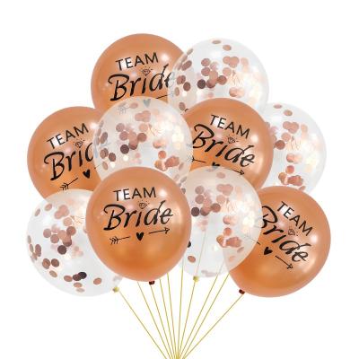 China New Wedding Party Decoration Team Bride Letter Latex Balloons Border Set for Bride Wedding Theme Stage Layout Decoration for sale