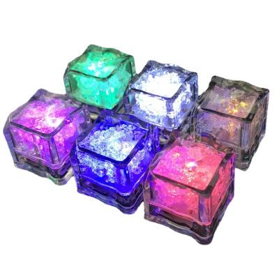 China 12 Pack Viable Waterproof Glow in the Dark LED Light Up Ice Cube for Bar Club Party Wine Wedding Drinking Decoration for sale