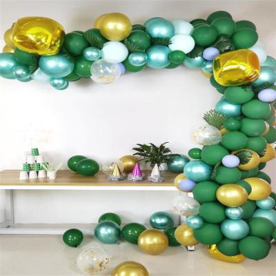 China Set Off Party Atmosphere Jungle Party Water Duck Blue Ink Green Balloon Birthday Party With Tropical Hawaiian Party Decorations for sale