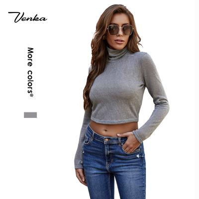 China Breathable Soft Fashionable Open Belly Button Long Sleeve Wear Indicating Women Slim Chest Collar Shirt for sale