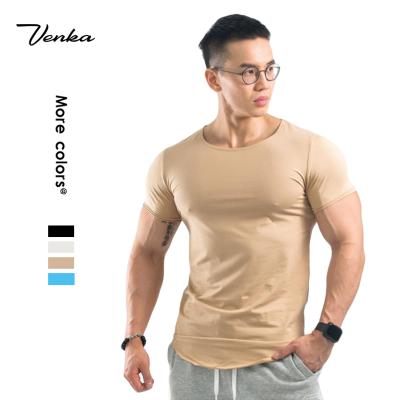 China Wholesale LOW MOQ Summer Men's Clothing Gym Short Sleeve Men's T-shirt Quick Dry Cotton Fabric Anti-Wrinkle for sale