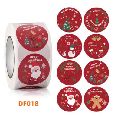 China 500pcs Different Printed Sticker Stock Decorative Sealing Label in a Roll Christmas Gift Sticker Paste Merry Christmas Decorative Sealing Label for sale