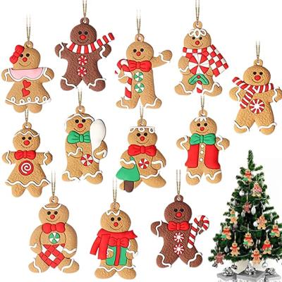 China Wholesale PVC Gingerbread Ornament Christmas Tree Decoration Hanging Christmas Pendant Decoration for sale