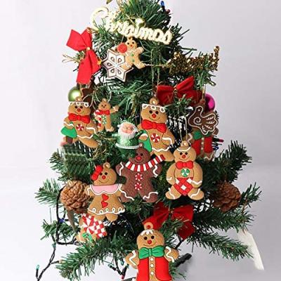 China PVC Gingerbread Ornament for Christmas Tree Hanging Ginger Pendant Christmas Decoration for Kids for sale