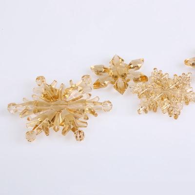 China Wholesale Acrylic Christmas Decoration Gold Crystal Snowflake Clear Acrylic Ornaments for sale