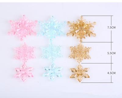 China Acrylic Clear Transparent Christmas Snowflake Ornaments Supply For Home Christmas Decoration Supply for sale