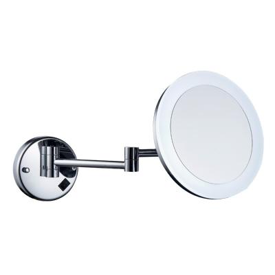 China HSY1010 Wall Lighted Led Bathroom Light Acrylic Round Magnifying Beauty Makeup Cosmetics Bath Mirror for sale