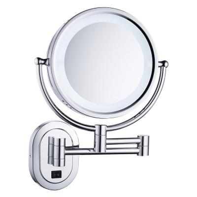 China HSY1004 Makeup Mirror Bedroom Bathroom Magnifying Moving Chrome Framed Magnifying Cosmetic Mirror Silver espejo de bain for sale