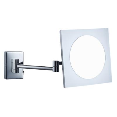 China Square High Quality Simple Side Wall Lighted Bathroom Cosmetics Acrylic Makeup With Led Lights Espejo Mirror for sale