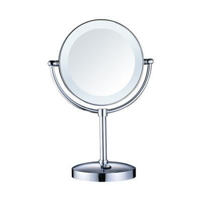 China Silver Plating Lighted Beauty HSY2003 Desktop Mirror With Touch Switch for sale