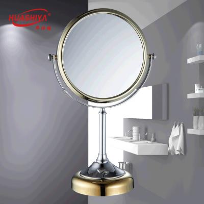 China HSY-1008A Magnifying Cosmetic Mirror Professional Make Up Table Hotel Gold Dressing Table Mirror for sale