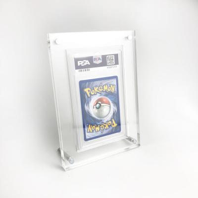 China New Design Plastic Card Display Frame Acrylic Collectible Magnetic Card Holder Slab for sale