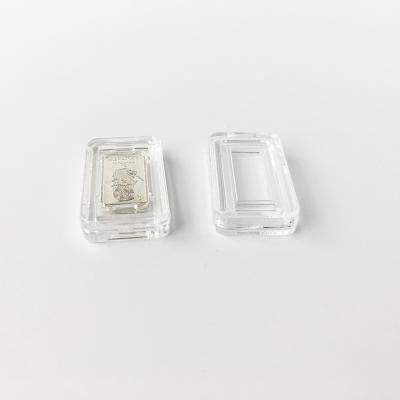 China Clear Rectangle Coin Holder Capsules Acrylic Coin Display Case For Coins Storage for sale