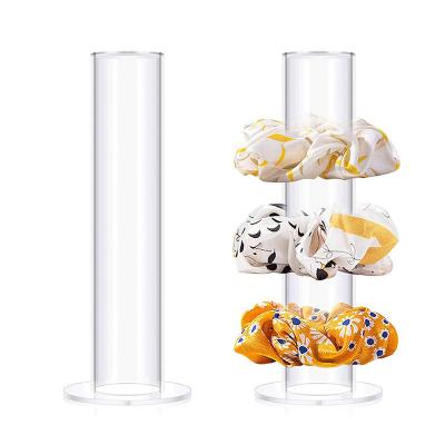 China Factory Price Viable Scrunchie Rack Hair Tie Organizer Stand Clear Acrylic Jewelry Display Rack For Sale for sale