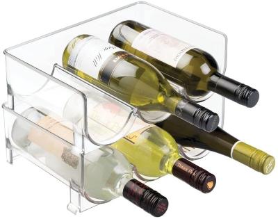 China Folding Wine Bottle Holder Rack For Kitchen Countertop Galley Fridge for sale