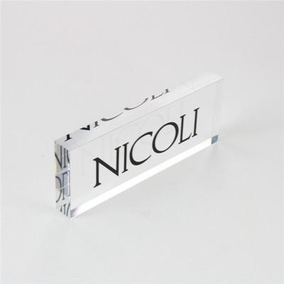 China Fashion high transparent rectangle logo acrylic block for sale