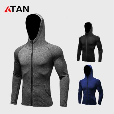 China Men's Jacket Sports Moisture Fitness Gym Morning Running Basketball Wicking Hoodie Shaping Tight-fitting Quick-drying Long-sleeved Autumn for sale