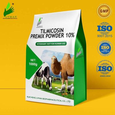 China 100 - 1000g Premix Veterinaire Drug10% Tilmicosin Poeder Te koop