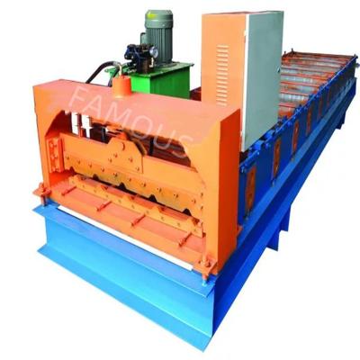 China Processing corrugated steel sheets FAMOUS Tile press machine roofing forming machine fully automatic with high product efficiency for sale